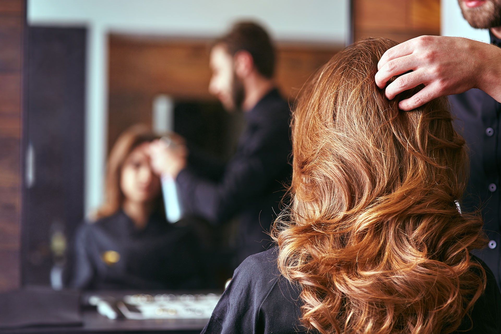 Women’s haircut. hairdresser, beauty salon